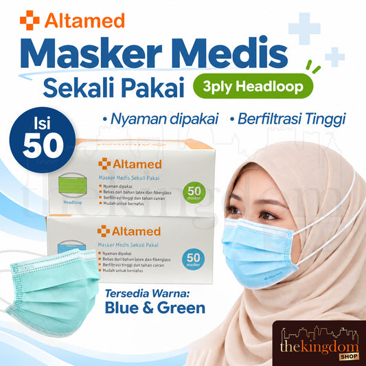 Altamed Mask 3ply Headloop /50