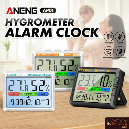 Aneng AP01 Thermometer Hygrometer Alarm Clock