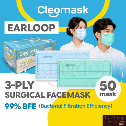 Cleomask Surgical Facemask 3ply Earloop /50