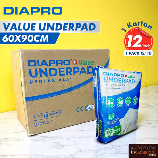 Diapro Value Underpad 60x90cm Unfold Green /10 x12 Pack