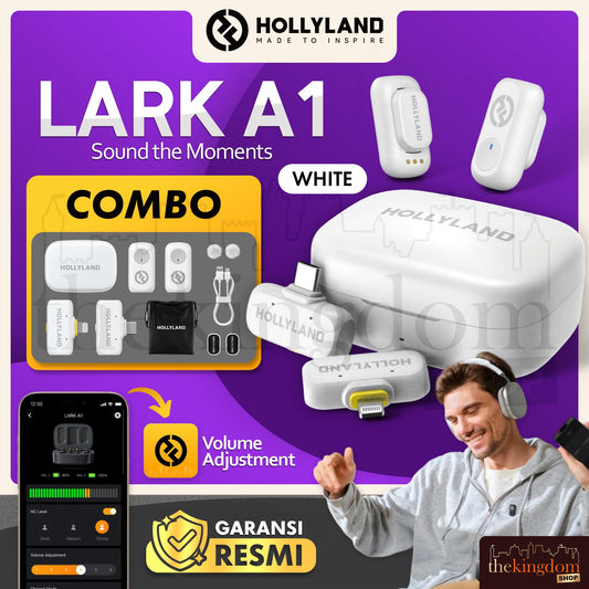 Hollyland Lark A1 Wireless Microphone Combo (Lightning, USB-C) White