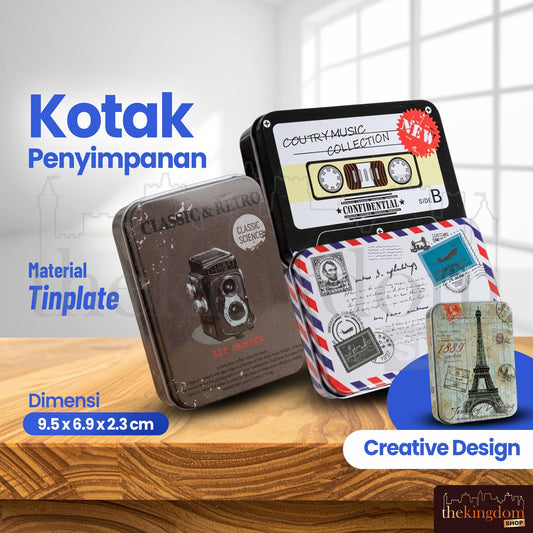 Jumidor JD-SH190 Tinplate Cases Creative Design Kotak Tempat Penyimpanan