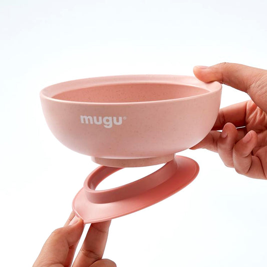 Mugu Antispill Suction Bowl 450ml Pink