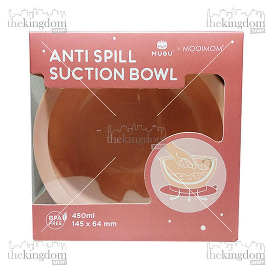 Mugu Antispill Suction Bowl 450ml Pink