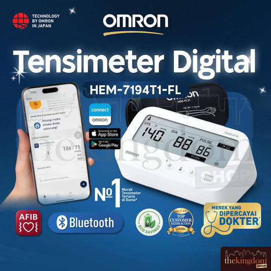 Omron HEM-7194T1-FL Blood Pressure Monitor IQ BT Smart (Bluetooth, Tanpa Adaptor)