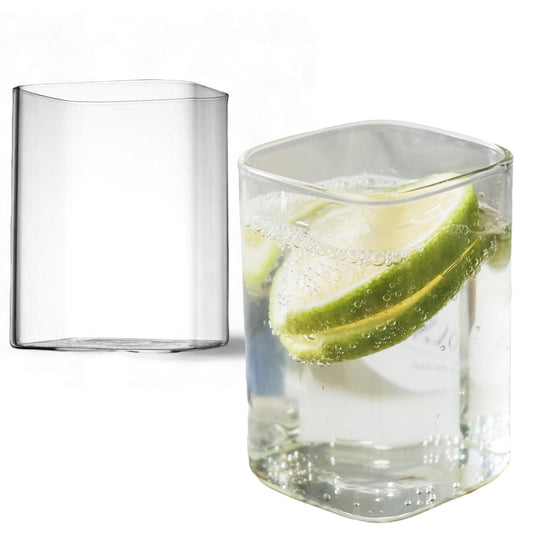 One Two Cups KT006 Borosilicate Square Glass Cup 250ml