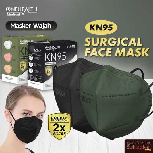 Onehealth KN95 5 Layer Surgical Face Mask Deep Black /10