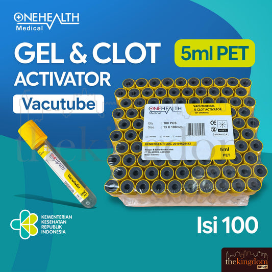 Onehealth Vacutube Gel & Clot Activator PET 5ml /100