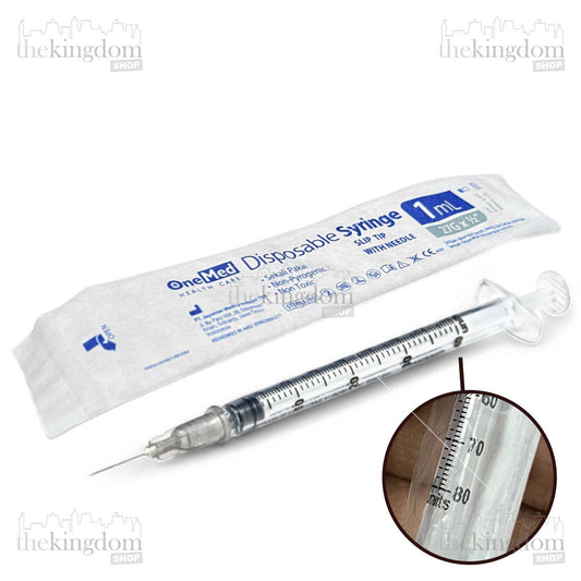 Onemed Disposable Syringe 1ml 1cc 27G Insulin 40U Slip Tip /1