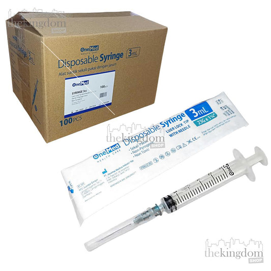 Onemed Disposable Syringe 3ml 3cc 23G /100
