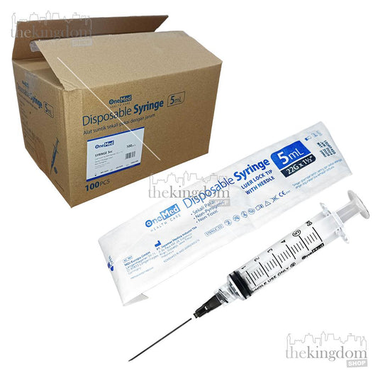 Onemed Disposable Syringe 5ml 5cc 22G /100