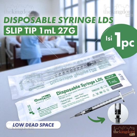 Onemed Disposable Syringe LDS Slip Tip 1ml 1cc 27G Tuberculin /1