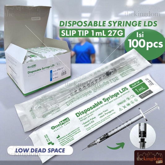 Onemed Disposable Syringe LDS Slip Tip 1ml 1cc 27G Tuberculin /100