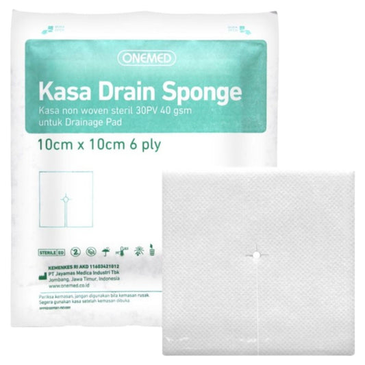Onemed Kasa Drain Sponge 10cm x 10cm 6ply 2pcs /25