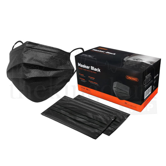 Onemed Mask 3ply Earloop Black /50