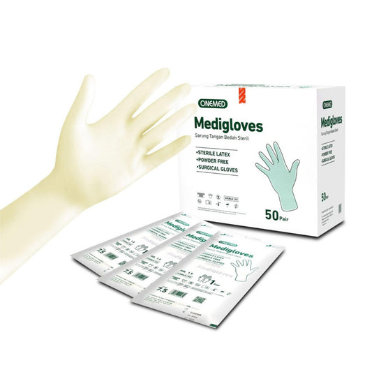 Onemed Medigloves Latex Sterile PF (Powder Free) /50