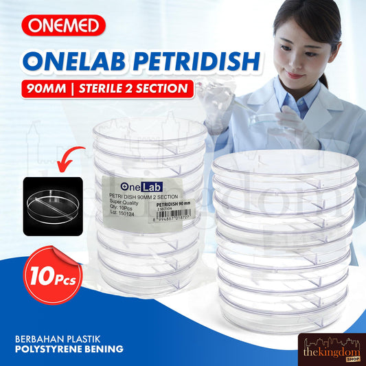 Onemed Onelab Petridish PS 90mm Sterile 2 Section /10