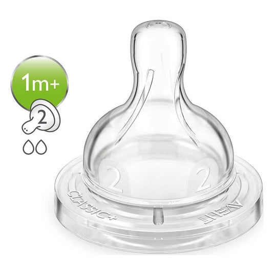 Philips Avent SCF632/27 Dot Classic Teat Slow Flow, 2H 2pc Airflex