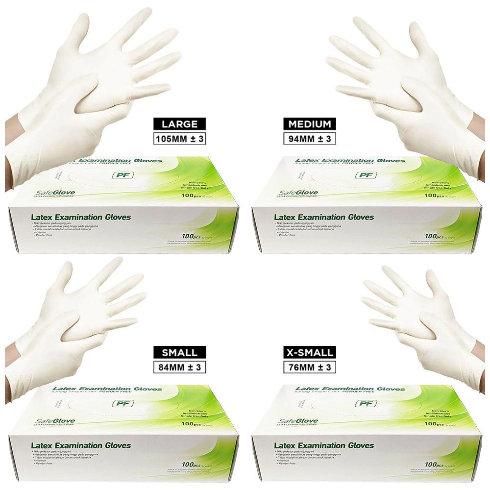 SafeGlove Latex PF (Powder Free) White /100