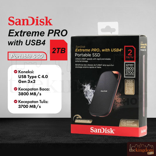 SanDisk Extreme PRO Portable SSD 3800MB/s USB-C 4.0 Gen 3x2 2TB