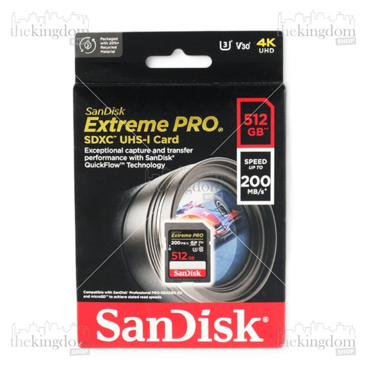 SanDisk Extreme PRO SDXC/HC UHS-I Card U3 V30 200MB/s 512GB