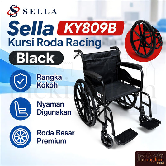 Sella KY809B Kursi Roda Racing Black