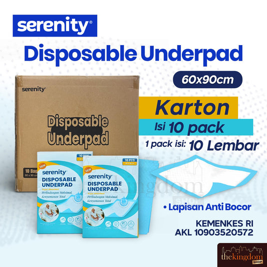 Serenity Disposable Underpad 60x90cm /10 x10 Pack