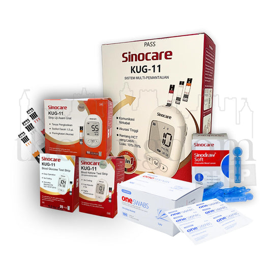 Sinocare KUG-11 3in1 Multi Monitoring System Bundle Lengkap
