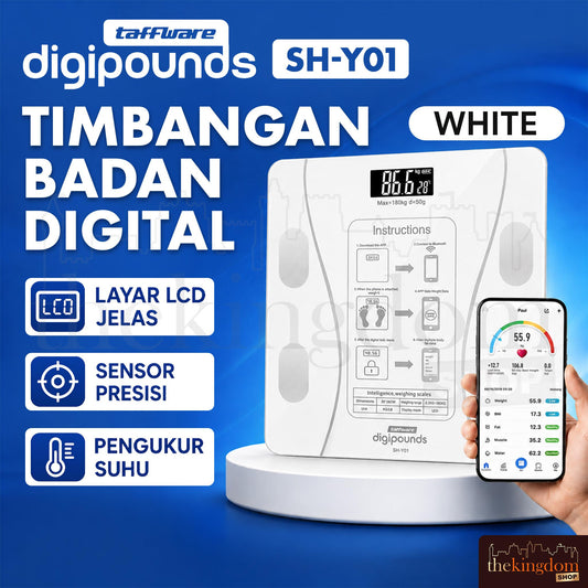 Taffware SH-Y01 Digipounds Digital Scale Bluetooth White
