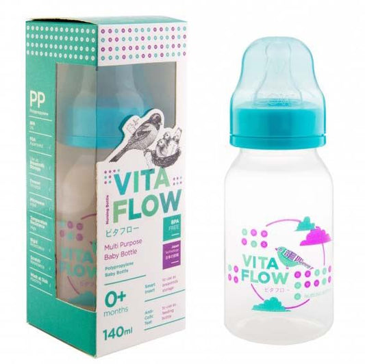 Vitaflow Milk Bottle 140ml Green Tosca Cloud Circle