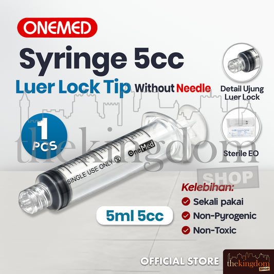 Onemed Disposable Syringe Luer Lock Tip without Needle 5ml 5cc /1