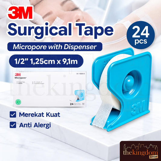 3M Micropore Surgical Tape 1/2" 1,25cm x 9,1m With Dispenser /24