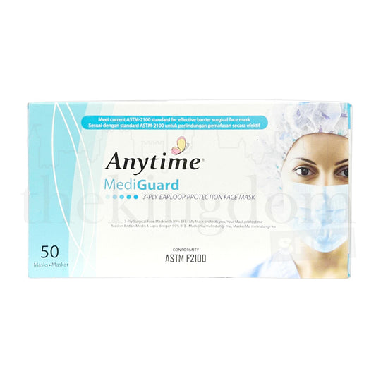Anytime 3ply Earloop MediGuard Blue /50