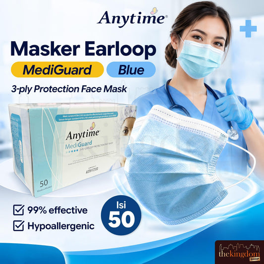 Anytime 3ply Earloop MediGuard Blue /50