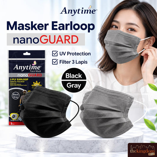 Anytime 3ply Earloop Nano Guard Black Gray /5