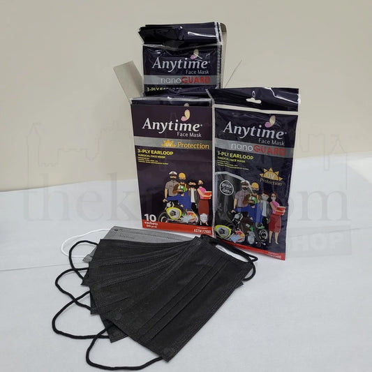 Anytime 3ply Earloop Nano Guard Black Gray /5