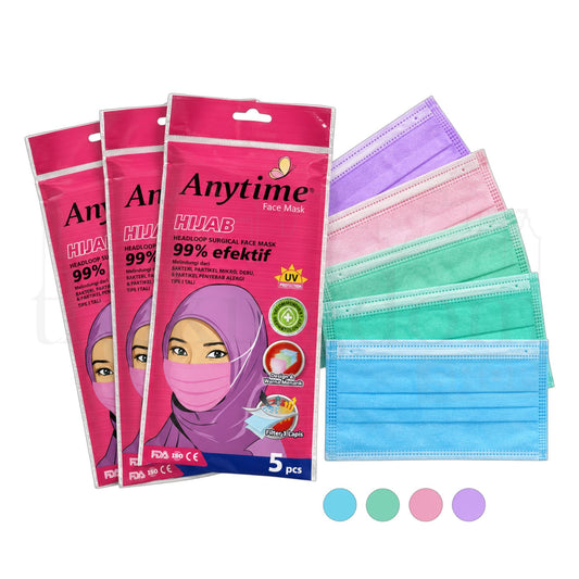 Anytime 3ply Headloop Face Mask Hijab /5