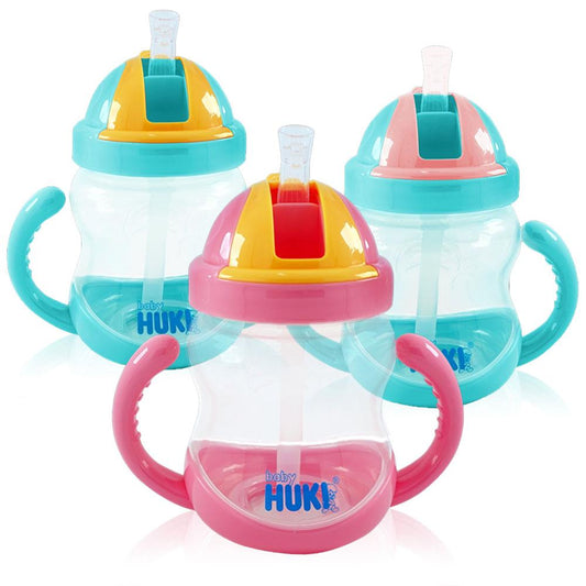 Huki CIF001 Training Cup With Straw Blue Pink