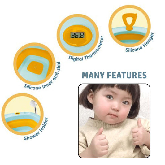 Baby Safe BT12 Folding Bathtub with Digital Thermometer