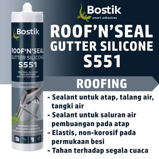 Bostik S551 Roof N Seal Gutter Silicone 260ml