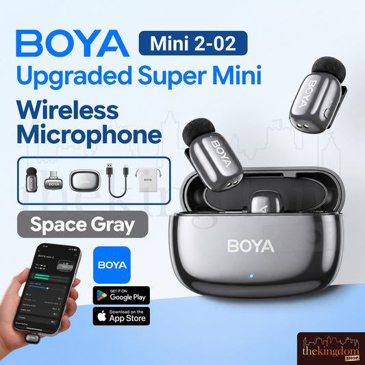 Boya Mini 2-02 Upgraded Super Mini Wireless Microphone Space Gray