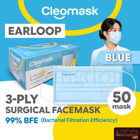 Cleomask Surgical Facemask 3ply Earloop /50