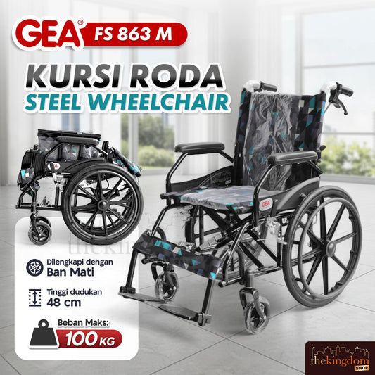 GEA FS 863 M Manual Wheelchair Steel Big Wheel Black