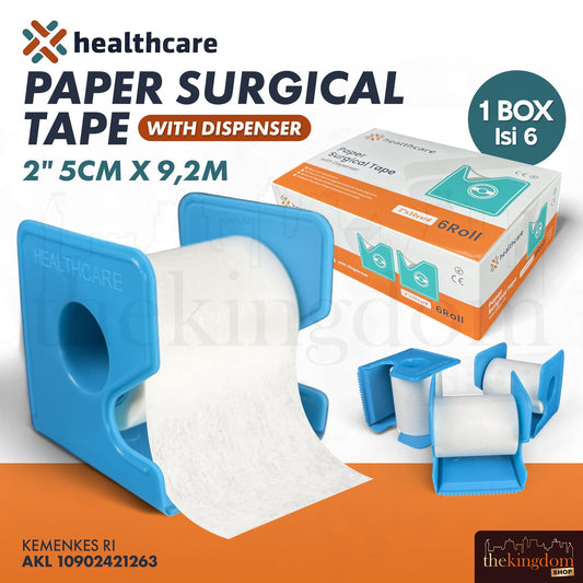 Healthcare Paper Surgical Tape 2" 5cm x 9,2m with Dispenser