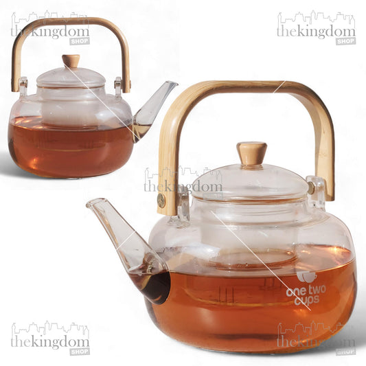 One Two Cups 8CV101 Glass Teapot with Filter 1L