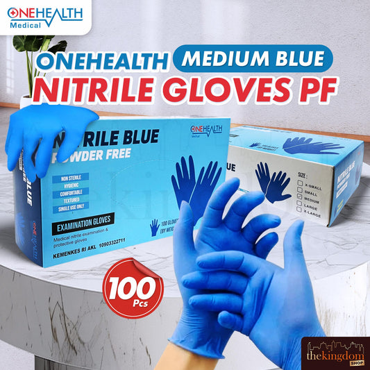 Onehealth Nitrile Gloves PF Powder Free M Medium /100