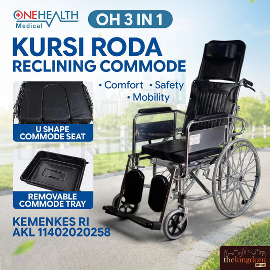 Onehealth OH 3in1 KY DY609GCU Commode Wheelchair Standard