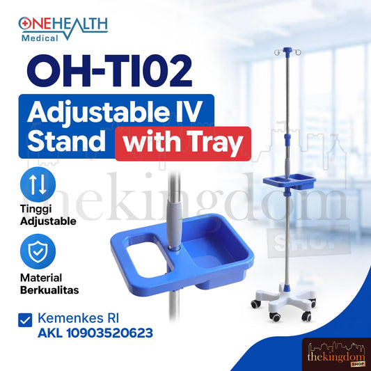 Onehealth OH-TI02 Adjustable IV Stand w/ Tray