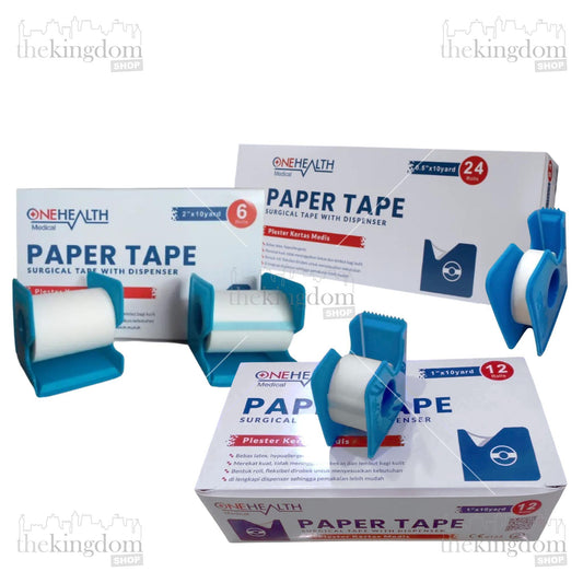 Onehealth Paper Tape 1/2" 1" 2" 1,25cm 2,5cm 5cm x 9,2m