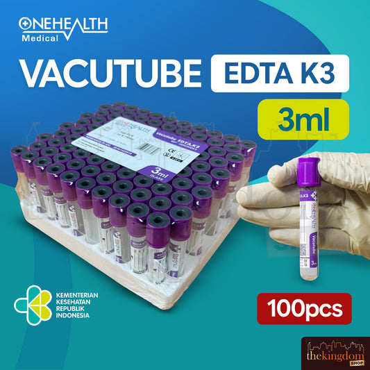 Onehealth Vacutube EDTA K3 Glass 3ml /100 Ungu